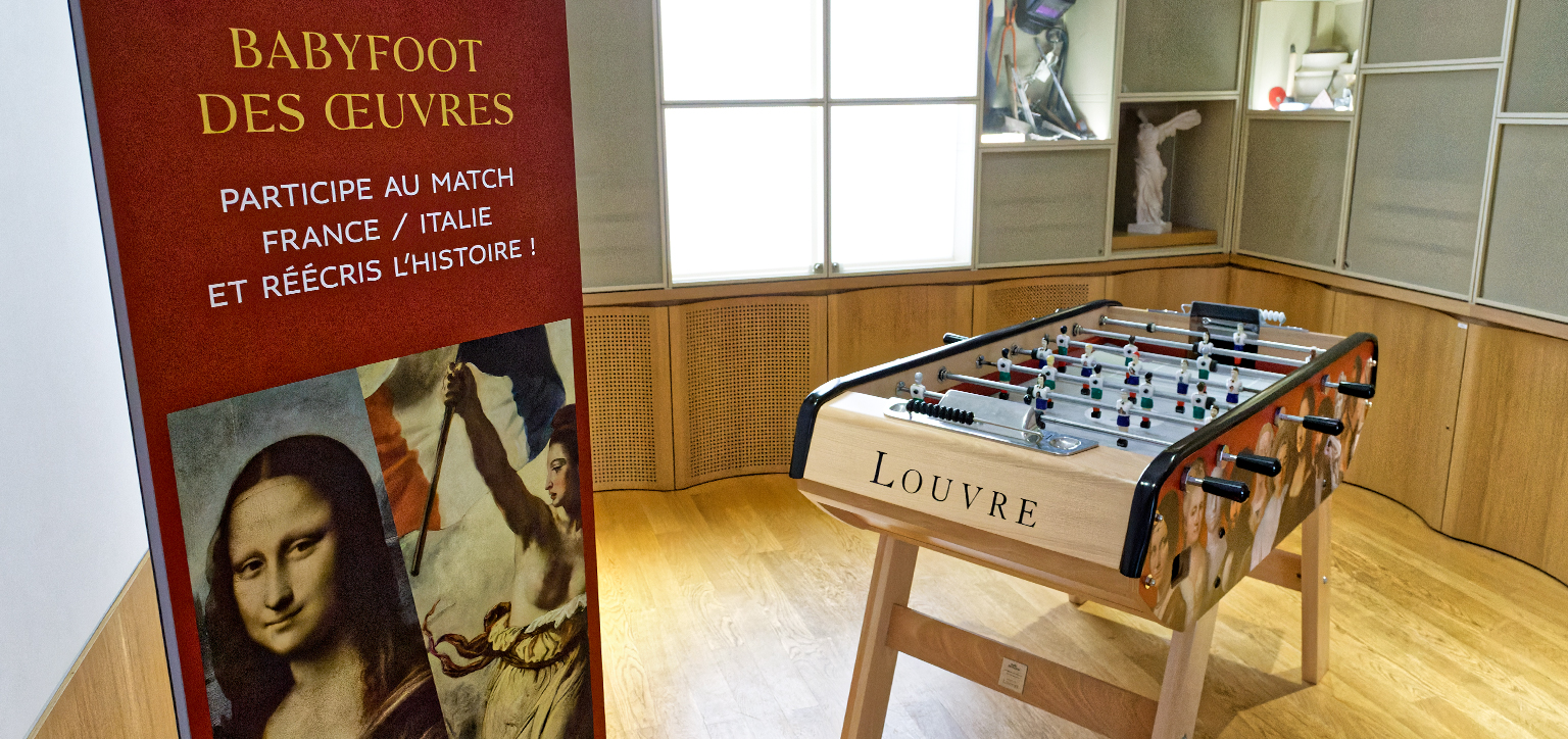 "Le Babyfoot des Œuvres" réalisé par Fred Dumur avec la société Bonzini pour le Louvre