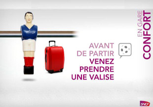 Poster : 'Avant de partir, venez prendre une valise'